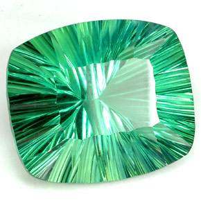 93.56 ct Green Fluorite Stone, Natural Fluorite in Cushion Concave Cut Shape for Sale