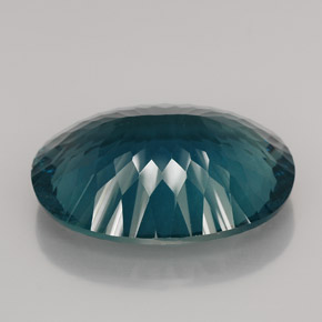 Fluorite Gemstone in 32.5 x 25 mm Size for Sale, Fluorite Stone in Electric Greenish Blue Color