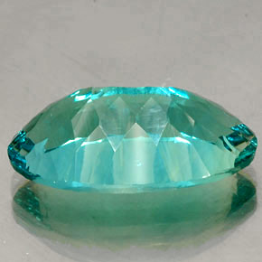 Fluorite Gemstone in 26.2 x 15.5 mm Size for Sale, Fluorite Stone in Electric Bluish Green Color