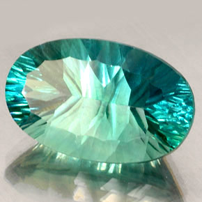 25.96 ct Multicolor Fluorite Gemstone, Fluorite Gem in Oval Concave Cut Shape for Sale.