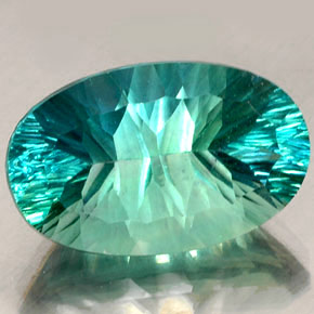 25.96 ct Multicolor Fluorite Stone, Natural Fluorite in Oval Concave Cut Shape for Sale
