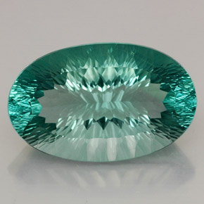 70.27 ct Multicolor Fluorite Gemstone, Fluorite Gem in Oval Concave Cut Shape for Sale.