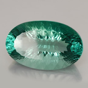 70.27 ct Multicolor Fluorite Stone, Natural Fluorite in Oval Concave Cut Shape for Sale