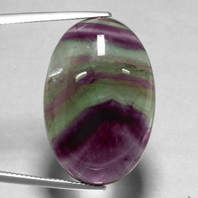35.81 ct Multicolor Fluorite Stone, Natural Fluorite in Oval Cabochon Shape for Sale