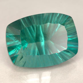 22.87 ct Green Fluorite Stone, Natural Fluorite in Cushion Concave Cut Shape for Sale
