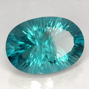 47.22 ct Blue Fluorite Stone, Natural Fluorite in Oval Concave Cut Shape for Sale