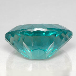Fluorite Gemstone in 27.5 x 19.5 mm Size for Sale, Fluorite Stone in Electric Greenish Blue Color