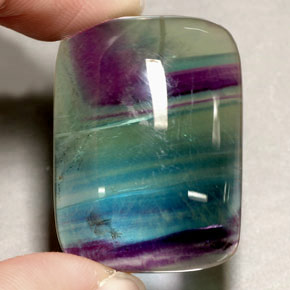 48.88 ct Multicolor Fluorite Stone, Natural Fluorite in Baguette Cabochon Shape for Sale
