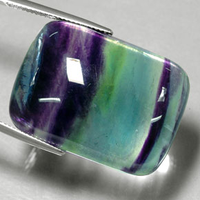 55.61 ct Multicolor Fluorite Stone, Natural Fluorite in Cushion Cabochon Shape for Sale