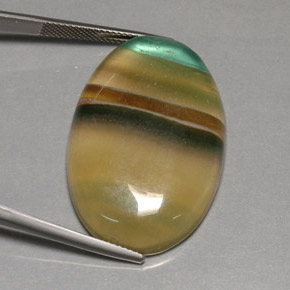 60.11 ct Multicolor Fluorite Gemstone, Fluorite Gem in Oval Cabochon Shape for Sale.