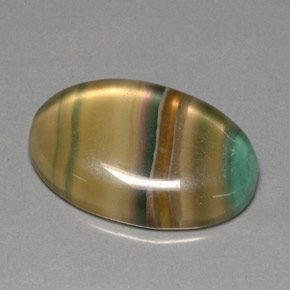 60.11 ct Multicolor Fluorite Stone, Natural Fluorite in Oval Cabochon Shape for Sale