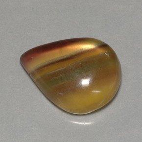 23.37 ct Multicolor Fluorite Gemstone, Fluorite Gem in Pear Cabochon Shape for Sale.