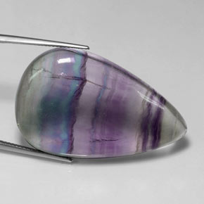 59.58 ct Multicolor Fluorite Stone, Natural Fluorite in Pear Cabochon Shape for Sale