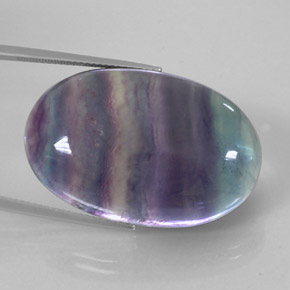 50.17 ct Multicolor Fluorite Stone, Natural Fluorite in Oval Cabochon Shape for Sale