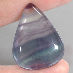 58.44 ct Multicolor Fluorite Gemstone, Fluorite Gem in Pear Cabochon Shape for Sale.