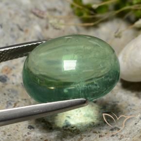 Fluorite Gemstone in 16.6 x 13.3 mm Size for Sale, Fluorite Stone in Cool Green Color