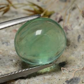 8.35 ct Green Fluorite Stone, Natural Fluorite in Oval Cabochon Shape for Sale
