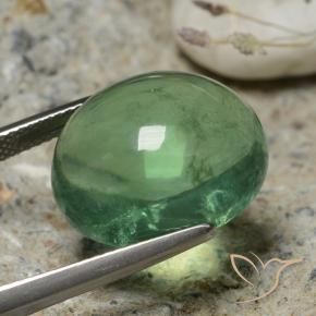 Fluorite Gemstone in 17 x 14.3 mm Size for Sale, Fluorite Stone in Earthy Green Color