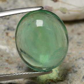 Light Green Fluorite Gem - 14.7ct Oval Cabochon (ID: 475467)