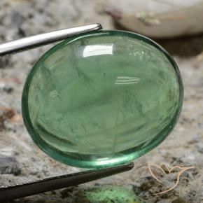 25.64 ct Green Fluorite Stone, Natural Fluorite in Oval Cabochon Shape for Sale