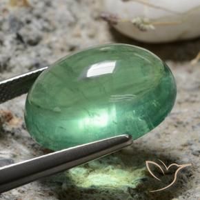 Fluorite Gemstone in 19.3 x 16.1 mm Size for Sale, Fluorite Stone in Light Green Color