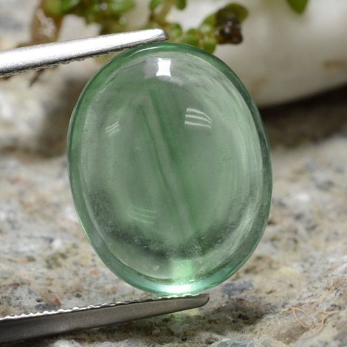 8.74ct Natural Light Cool Green Fluorite, Oval, Transparent