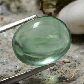 8.74 ct Green Fluorite Stone, Natural Fluorite in Oval Cabochon Shape for Sale