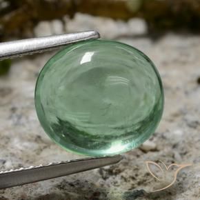 4.75 ct Green Fluorite Stone, Natural Fluorite in Oval Cabochon Shape for Sale