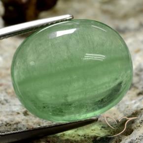 27.33 ct Green Fluorite Stone, Natural Fluorite in Oval Cabochon Shape for Sale