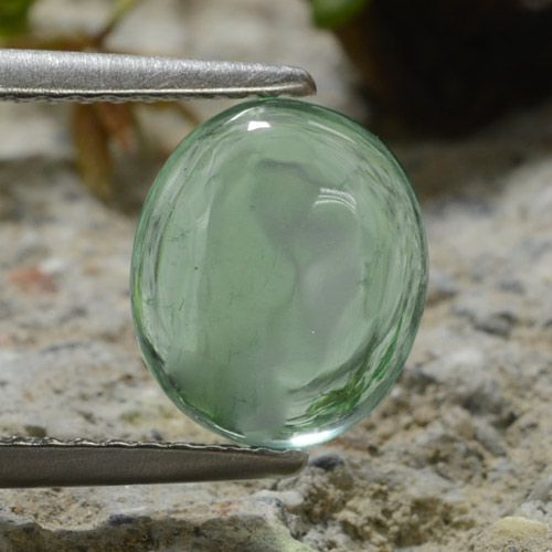 Light Mint Green Fluorite Gem - 2.6ct Oval Cabochon (ID: 475715)