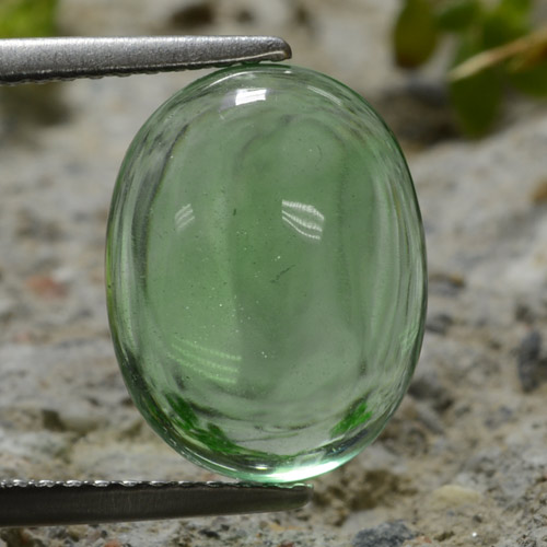 Medium Green Fluorite Gem - 6.2ct Oval Cabochon (ID: 475718)