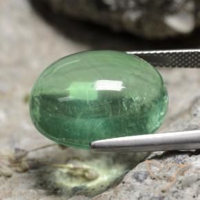 Fluorite Gemstone in 18.5 x 15.2 mm Size for Sale, Fluorite Stone in Medium Green Color