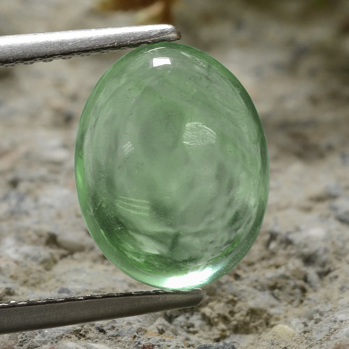 Warm Green Fluorite Gem - 4ct Oval Cabochon (ID: 475849)