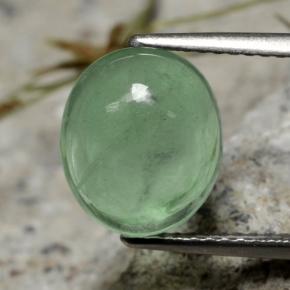 Светло-зеленый Флюорит Камень - 4.1ct Овал Кабошон (ID: 475866)