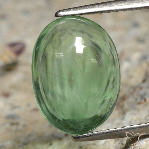5.07ct Natural Medium Green Fluorite, Oval, Transparent
