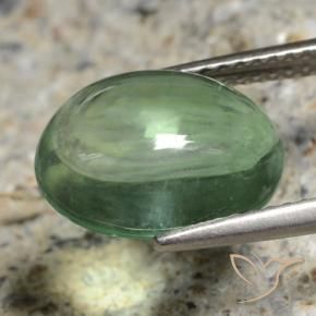 Fluorite Gemstone in 12.3 x 9.2 mm Size for Sale, Fluorite Stone in Medium Green Color