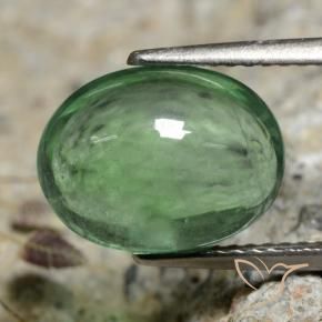 5.16 ct Green Fluorite Stone, Natural Fluorite in Oval Cabochon Shape for Sale