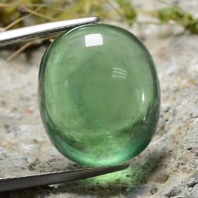 Earthy Green Флюорит Камень - 34.5ct Овал Кабошон (ID: 476025)