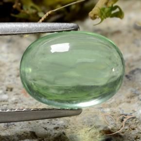 3.56 ct Green Fluorite Stone, Natural Fluorite in Oval Cabochon Shape for Sale