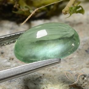 Fluorite Gemstone in 10.8 x 7.8 mm Size for Sale, Fluorite Stone in Medium Green Color
