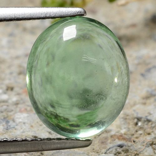 4.47ct Natural Earthy Green Fluorite, Oval, Transparent