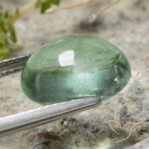 Fluorite Gemstone in 11 x 9 mm (calibrated) Size for Sale, Fluorite Stone in Earthy Green Color