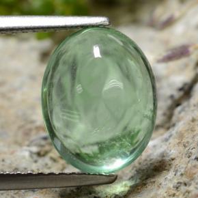 Earthy Green Fluorit Edelstein - 5ct Oval Cabochon (ID: 476191)