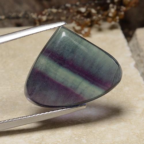 Multicolor Fluorite Gem - 19.2ct Pear Cabochon (ID: 486394)