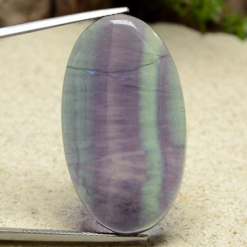 Многоцветный Флюорит Камень - 41ct Овал Кабошон (ID: 486481)