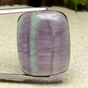 Mehrfarbig Fluorit Edelstein - 21.8ct Kissen Cabochon (ID: 486485)