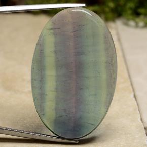 Multicolor Fluorite Gem - 47ct Oval Cabochon (ID: 486515)