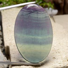 Multicolor Fluorite Gem - 53.6ct Oval Cabochon (ID: 486592)