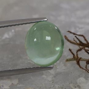 Light Green Fluorite Gem - 4.7ct Oval Cabochon (ID: 493608)