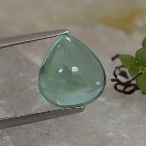 Blue Green Fluorite Gem - 4.1ct Pear Shape Sugarloaf Cabochon (ID: 493610)